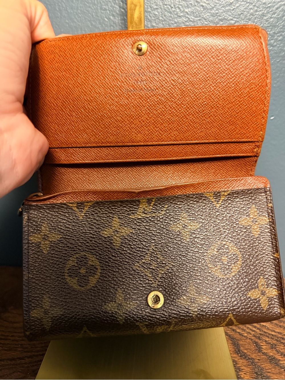 Louis Vuitton Monogram Porte Monnaie Tresor Canvas Brown and Gold Wallet - Picture 5 of 9